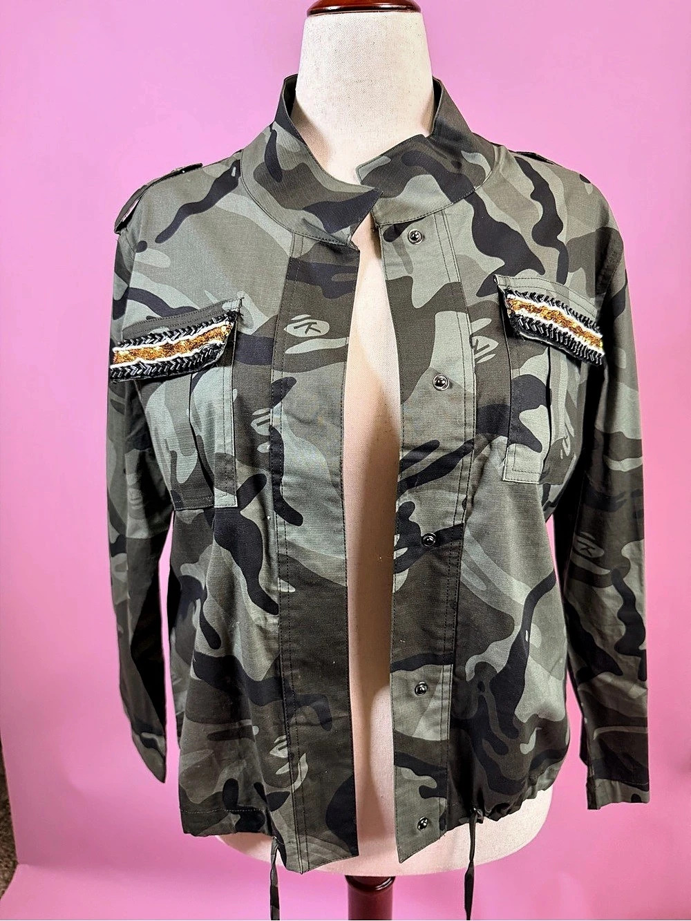 modlx Camo Utility Jacket Green & Black Small Like New